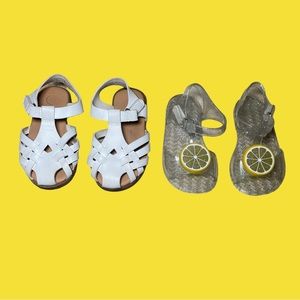 Toddler Sandal Bundle Car & Jack White Sandals & Old Navy Jelly Sandals